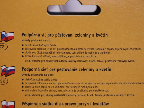 detail Síť podpůrná na okurky 1,8 x 10 m