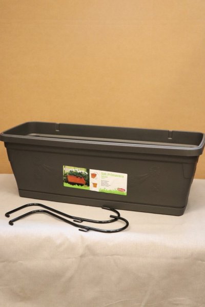 Truhlík na květiny PRIMAVERA s háky 50 - antracit