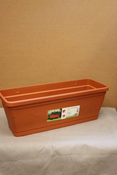 Truhlík na květiny PRIMAVERA s háky 50 - terracotta