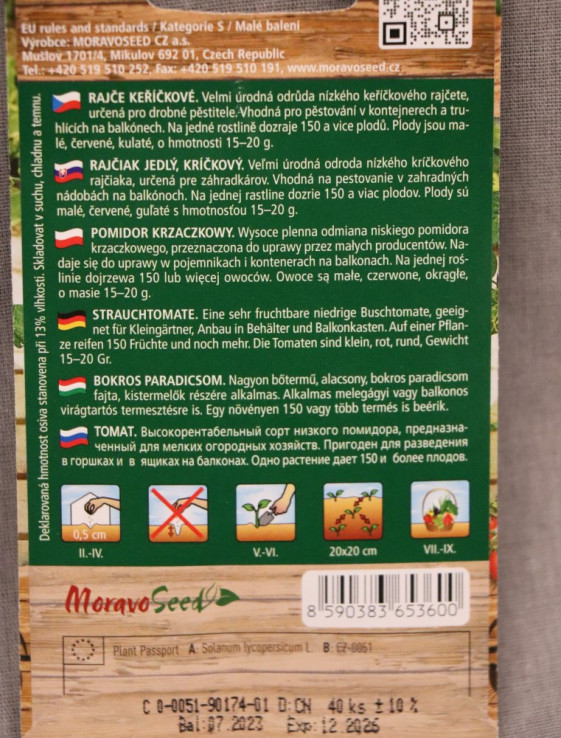 detail Rajče keříčkové balkonové červené VILMA