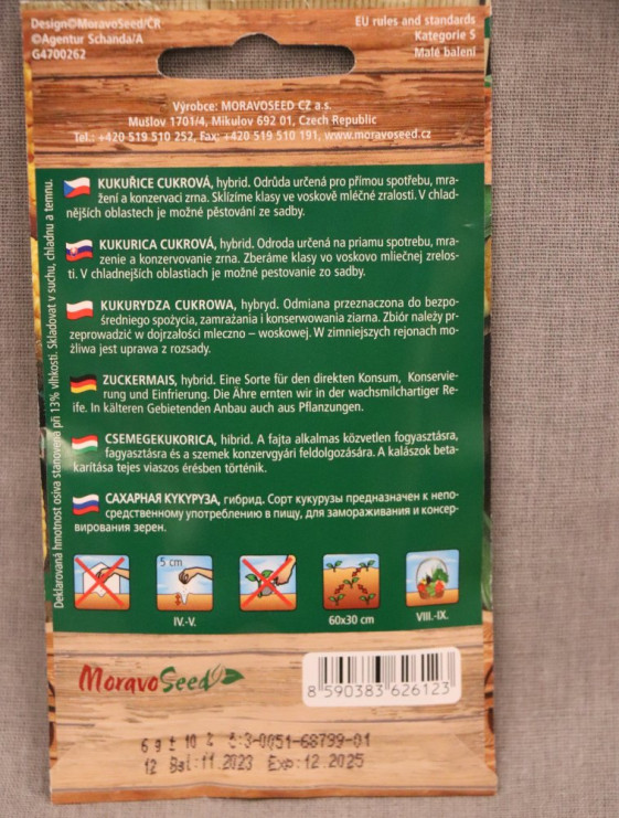 detail Kukuřice cukrová F1