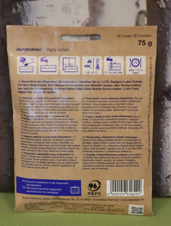 detail Bio klíčky Mungo fazole