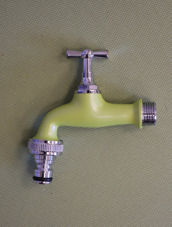 detail Sedlový ventil, zelený/chrom