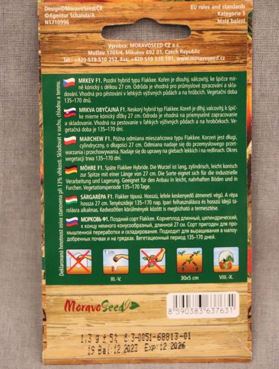 detail Mrkev pozdní KLARIS F1