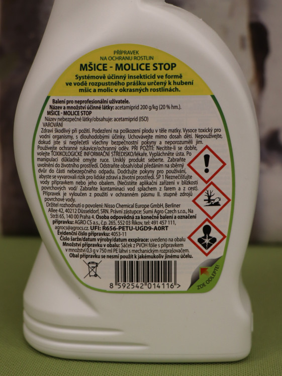 detail Mšice - Molice STOP - sprej