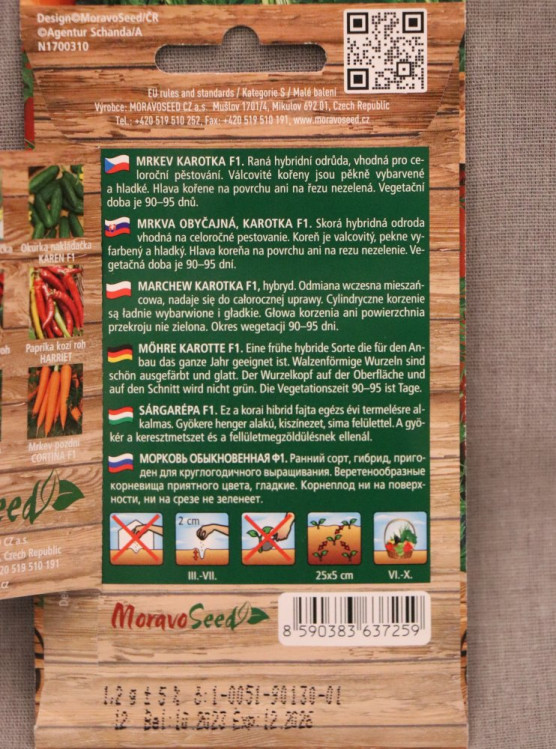 detail Mrkev raná k rychlení MARION F1