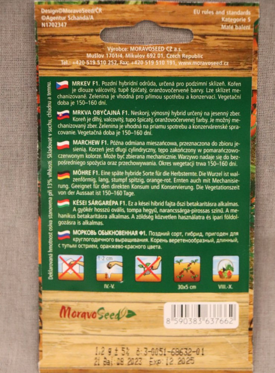 detail Mrkev pozdní CORTINA F1