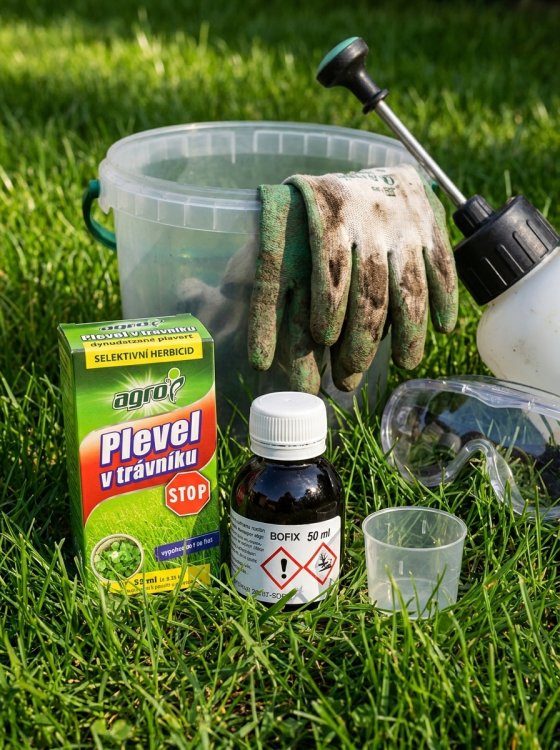 detail Plevel v trávníku STOP 50ml