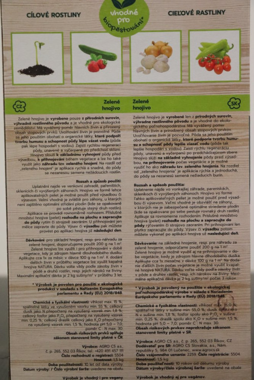detail Natura Zelené hnojivo 1,5kg