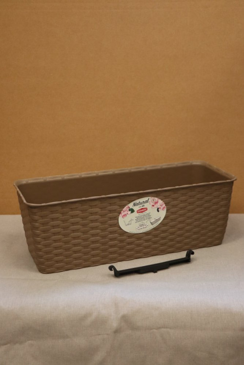 detail Truhlík na květiny NATURAL 40 -šedohnědá