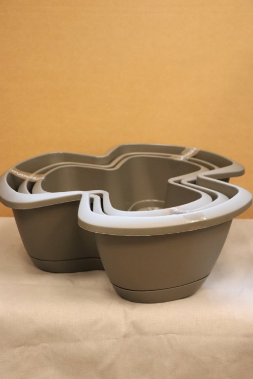 detail Květináč RESPANA TRIO (3 velikosti) - šedá