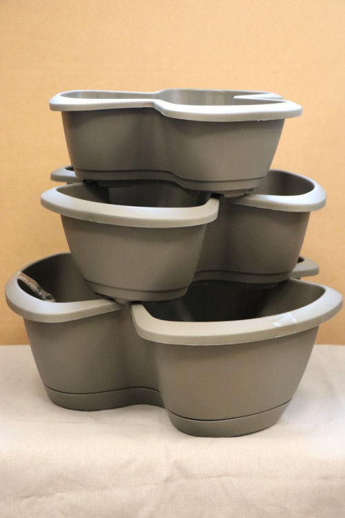 detail Květináč RESPANA TRIO (3 velikosti) - šedá