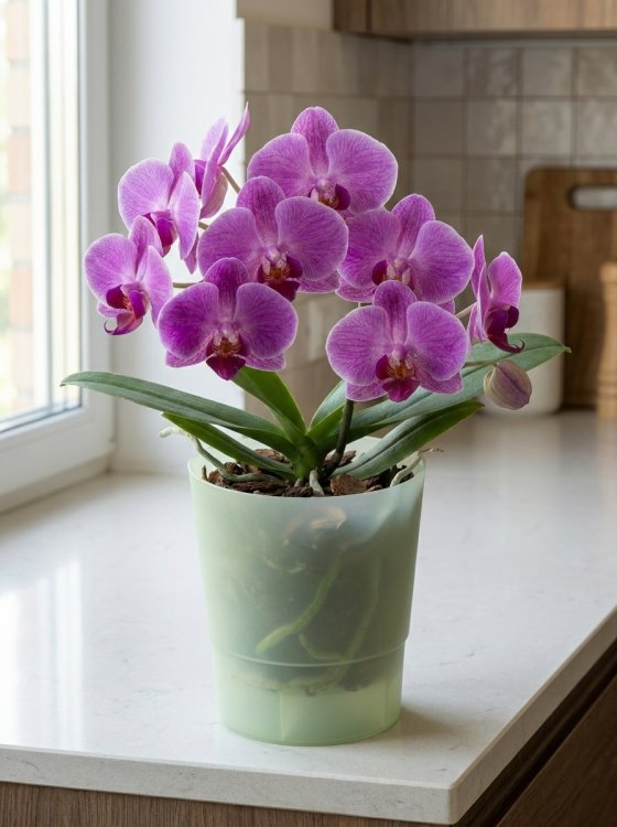 detail Květináč COUBI ORCHID 12,5 - mat. zelený