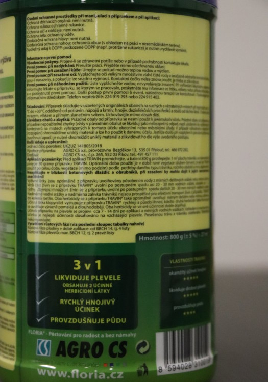 detail Floria travin 0,8 kg