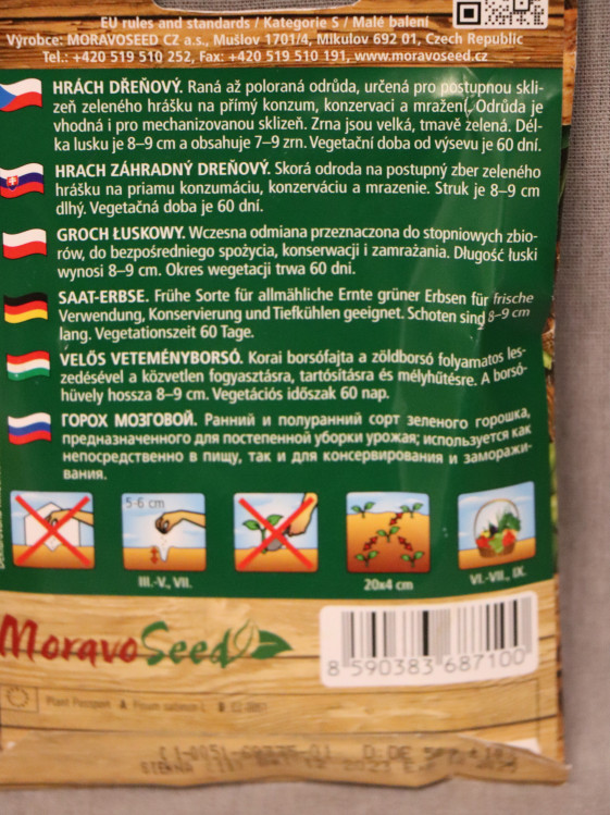 detail Hrách dřeňový raný