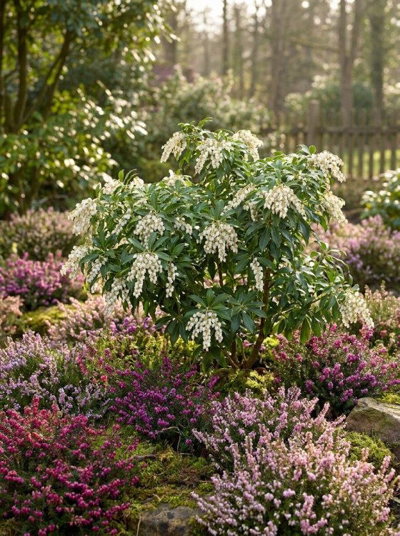 detail Pieris japonský 'Sarabande'